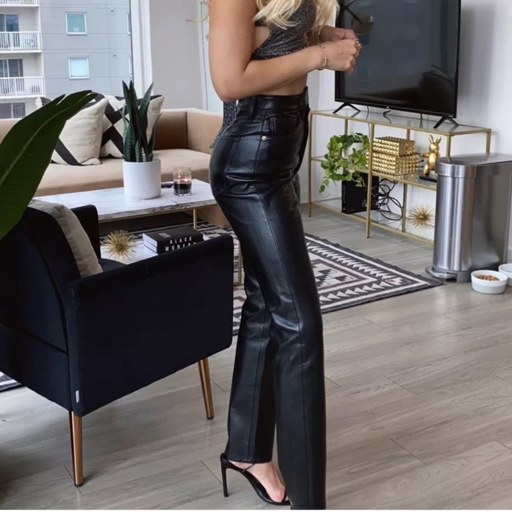 Agolde Riley Black Recycled Leather Jeans size 32
